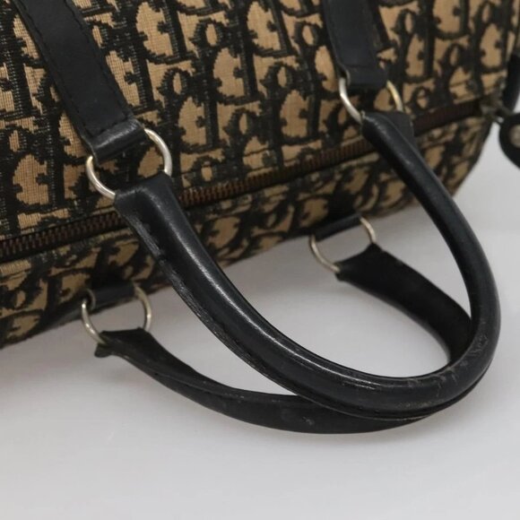 Christian Dior Trotter Canvas Boston Bag Navy Silver Auth 136274 - Picture 8 of 16